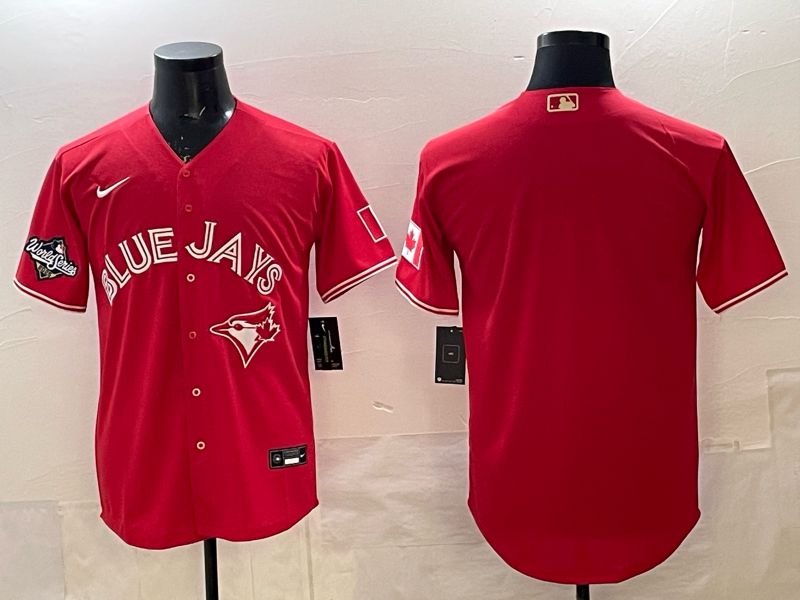 Men 2025 Toronto Blue Jays Blank Red Game Nike MLB Jersey style 02